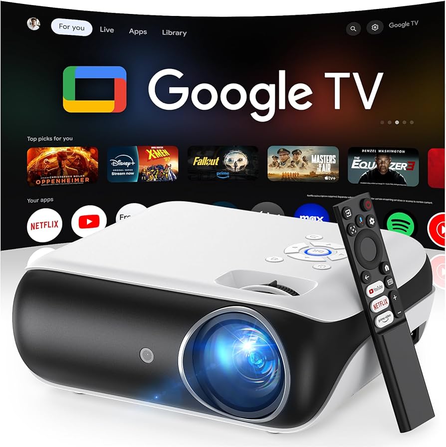 DATASHOW PROJECTEUR HAPPRUN 510G WIFI BLUETOOTH 400ANSI GOOGLE TV ET CAST DOLBY AUDIO ADJUSTABLE WHITE BLANC FULL HD 4K